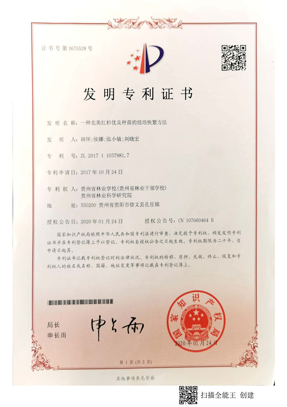42-北美红杉优良种苗组培专利证书_页面_1.jpg